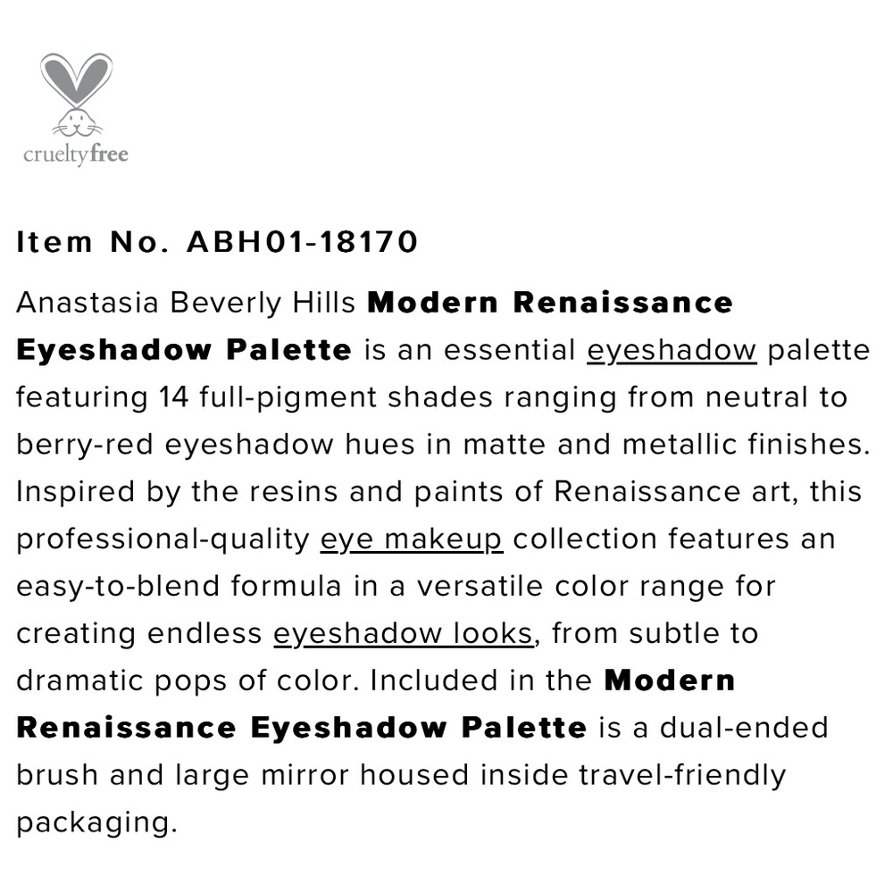 Anastasia Beverly Hills Modern Renaissance Eyeshadow Palette - BRAND NEW - Picture 4 of 7